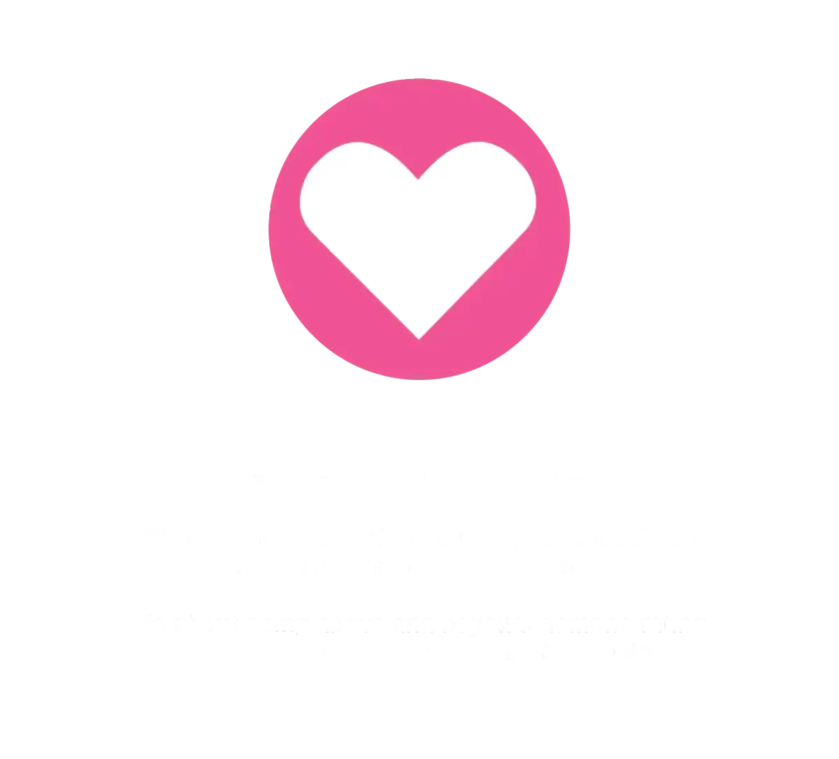 care deeply pink and white icon - heart