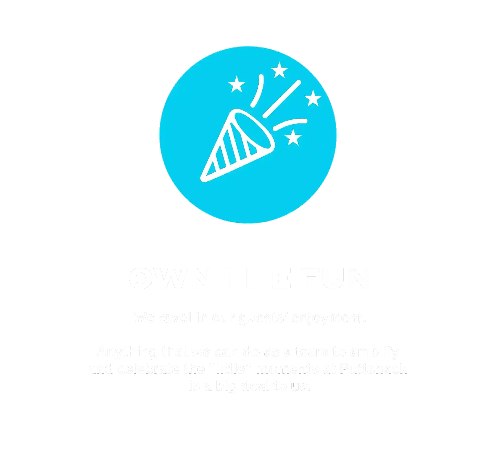 own the fun blue and white icon